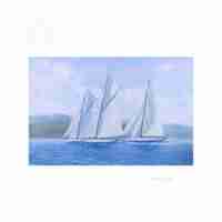 Sailing Yachts Mariquita Moonbeam and Cambria Racing at Regates Royales - Canvas Print