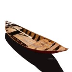 South East Asia Sampan Boat Red Bottom Thuyen Ba La Tam Ban 